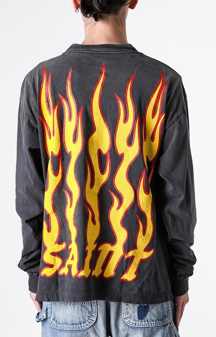 Saint Michael Soul On Fire Flame Sleeve Sweatshirt