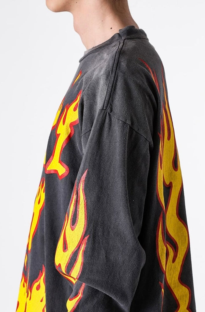 Saint Michael Soul On Fire Flame Sleeve Sweatshirt