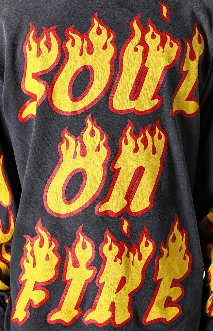 Saint Michael Soul On Fire Flame Sleeve Sweatshirt