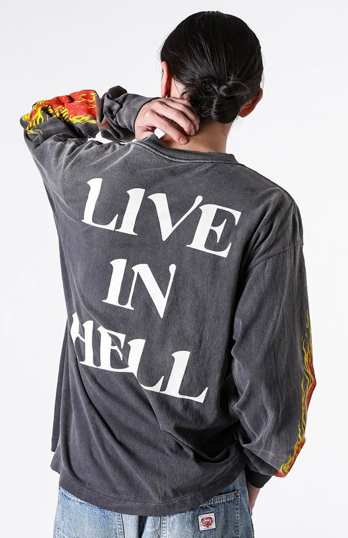 Saint Michael Live In Hell Graphic Vintage Sweatshirt