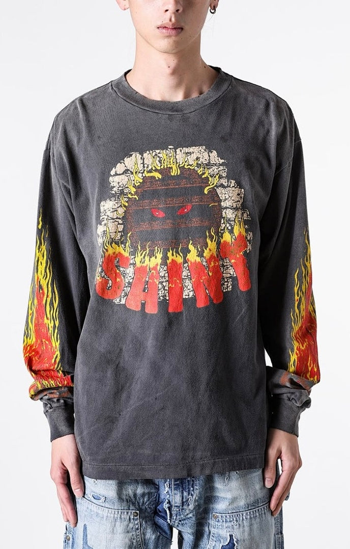 Saint Michael Live In Hell Graphic Vintage Sweatshirt