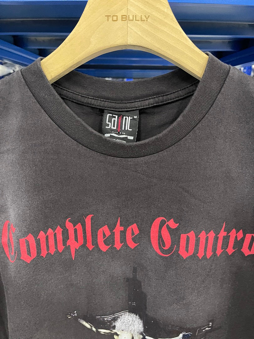 Saint Michael Gothic Figure & Text Print Sweatshirt