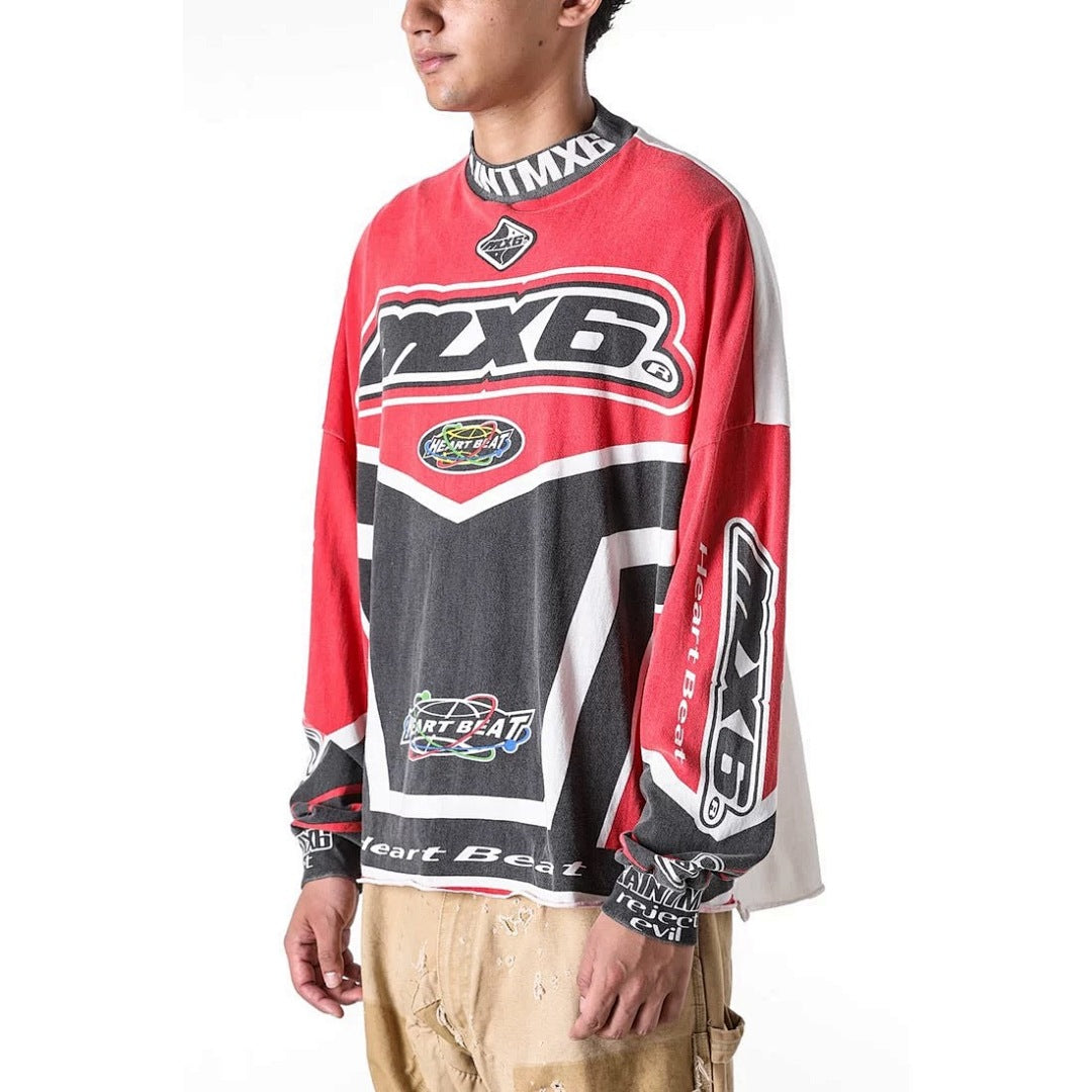 Saint Michael Racing Patch Paneled Long Sleeve Sweatshirt