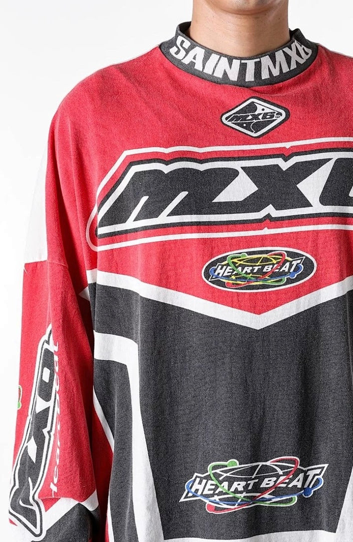 Saint Michael Racing Patch Paneled Long Sleeve Sweatshirt