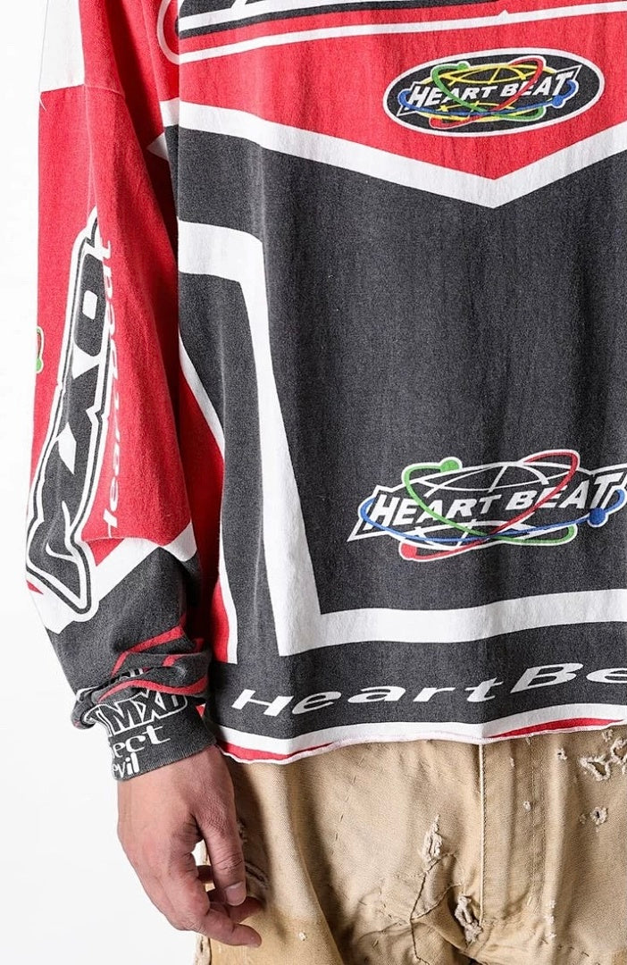 Saint Michael Racing Patch Paneled Long Sleeve Sweatshirt