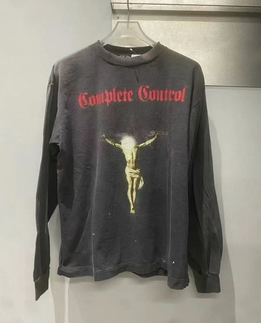 Saint Michael Gothic Figure & Text Print Sweatshirt