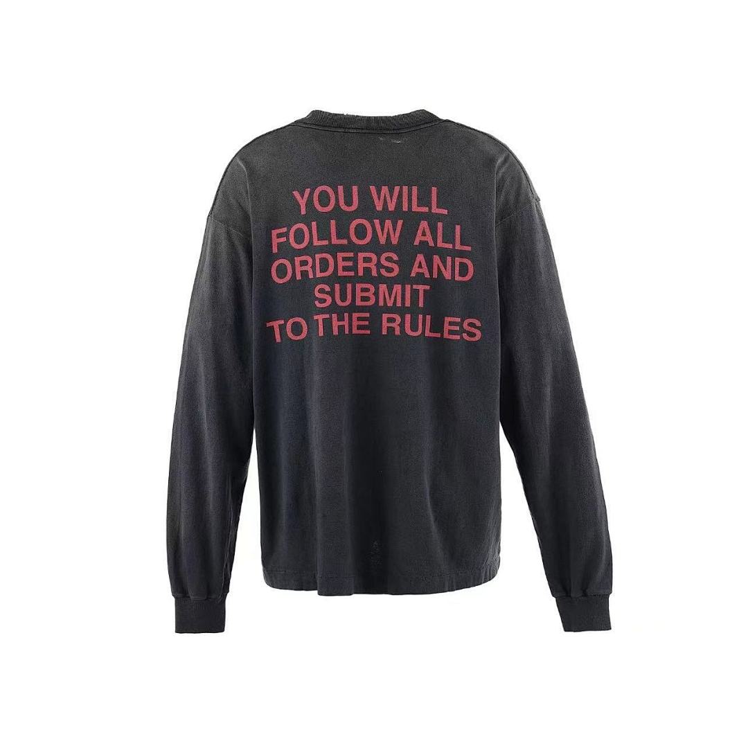 Saint Michael Gothic Figure & Text Print Sweatshirt