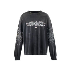 Saint Michael Graphic Emblem & Sleeve Print Sweatshirt