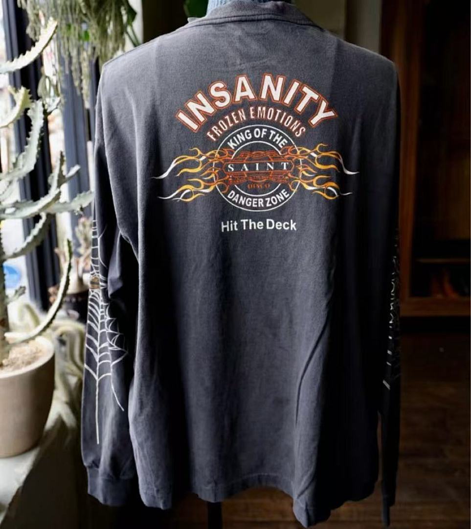 Saint Michael Graphic Emblem & Sleeve Print Sweatshirt