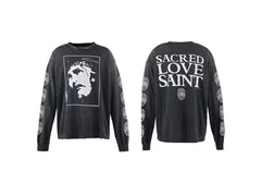 Saint Michael Sacred Love Graphic Print Sweatshirt