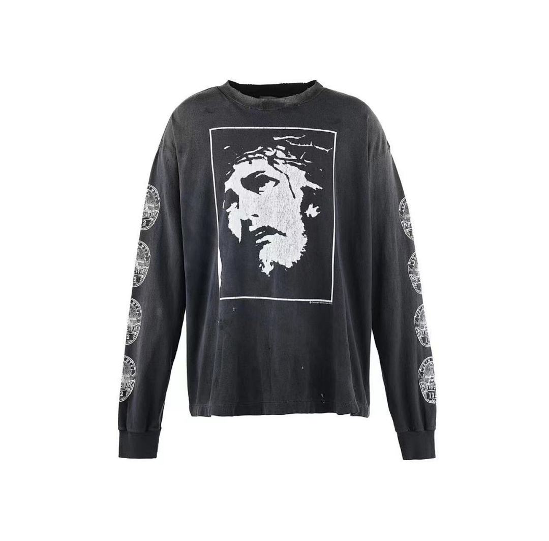 Saint Michael Sacred Love Graphic Print Sweatshirt