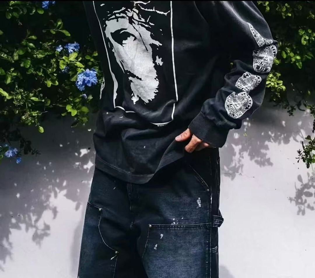 Saint Michael Sacred Love Graphic Print Sweatshirt