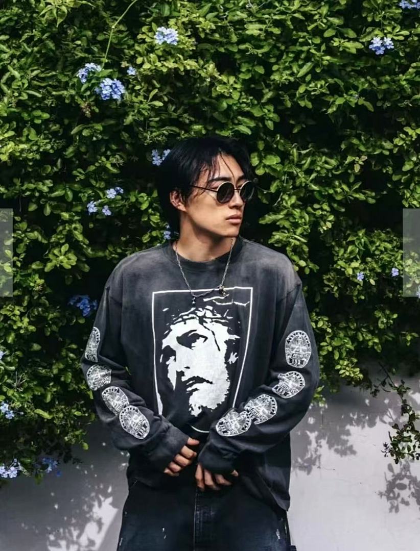 Saint Michael Sacred Love Graphic Print Sweatshirt