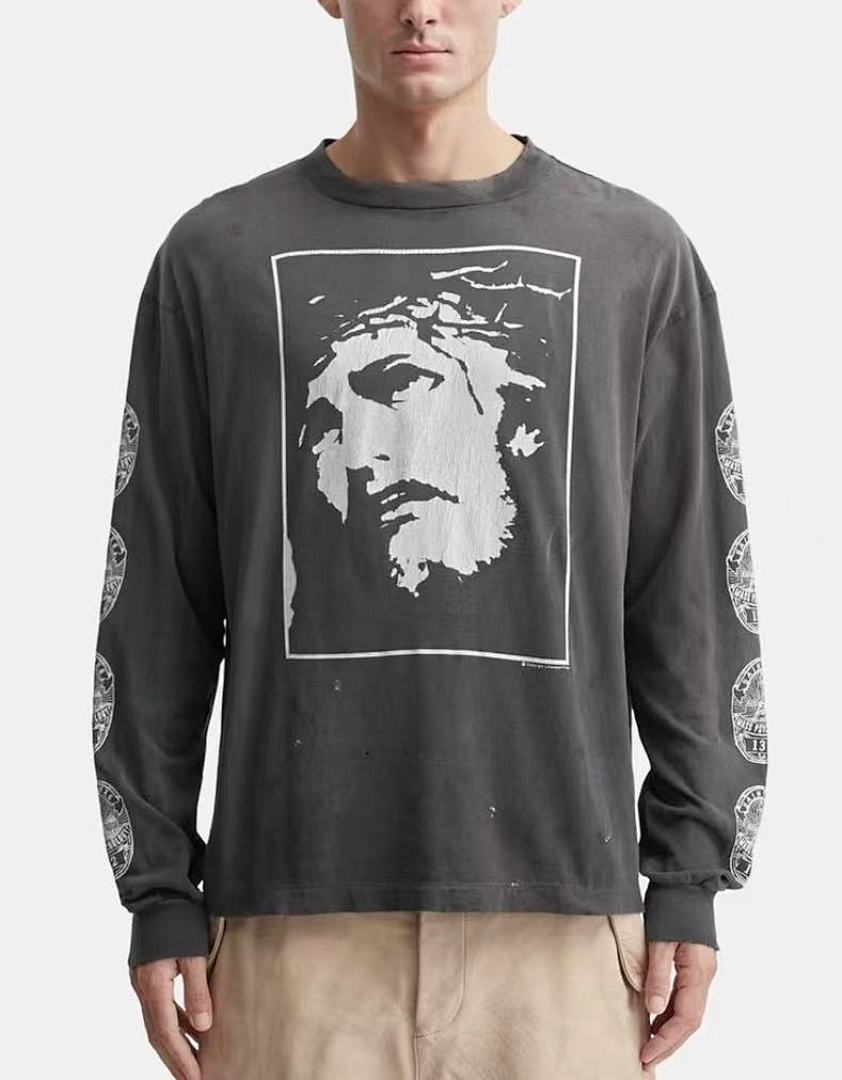 Saint Michael Sacred Love Graphic Print Sweatshirt