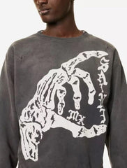 Saint Michael ST1013 Skeleton Hand Graphic Sweatshirt