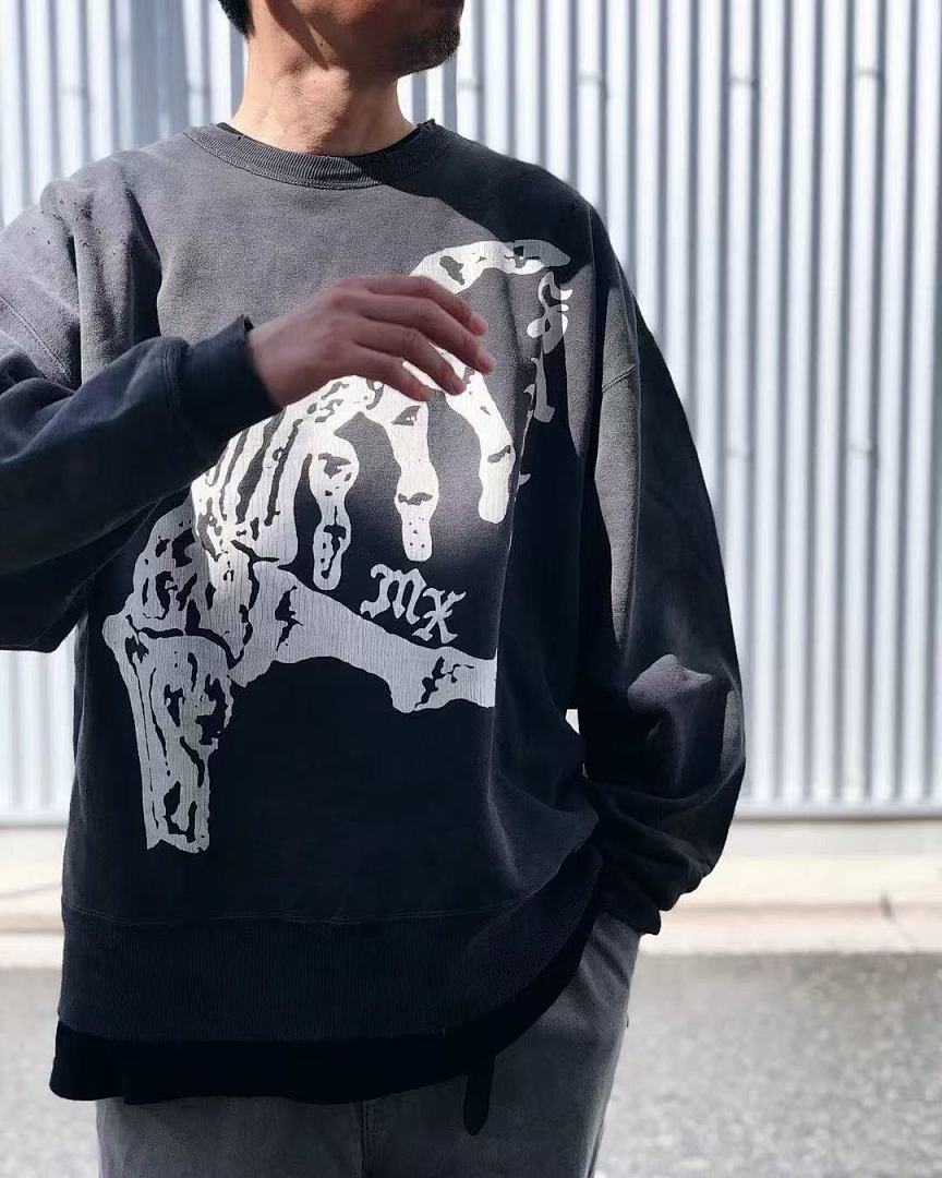 Saint Michael ST1013 Skeleton Hand Graphic Sweatshirt