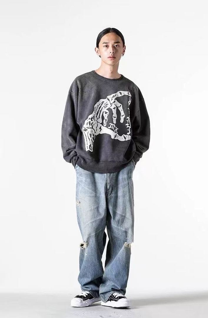 Saint Michael ST1013 Skeleton Hand Graphic Sweatshirt