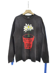 Saint Michael Botanical Flower Pot Print Sweatshirt