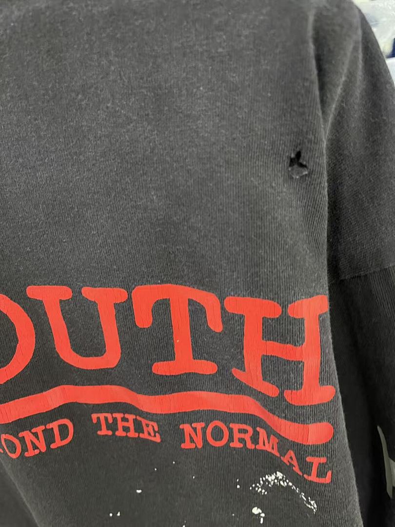 Saint Michael Photo Print & Slogan Typography Sweatshirt