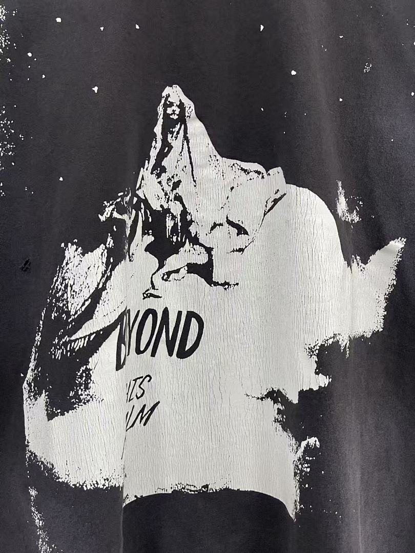 Saint Michael Photo Print & Slogan Typography Sweatshirt