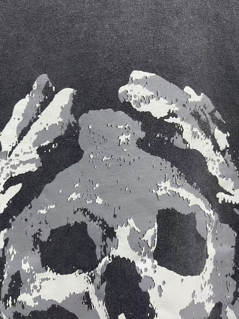 Saint Michael Script & Skull Graphic Distressed Sweatshirt