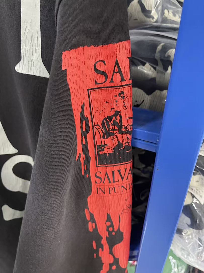 Saint Michael Graphic Art & Kiss Slogan Sweatshirt