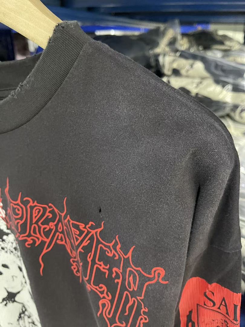 Saint Michael Graphic Art & Kiss Slogan Sweatshirt