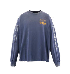 Saint Michael Sleeve Print & Back Emblem Vintage Sweatshirt