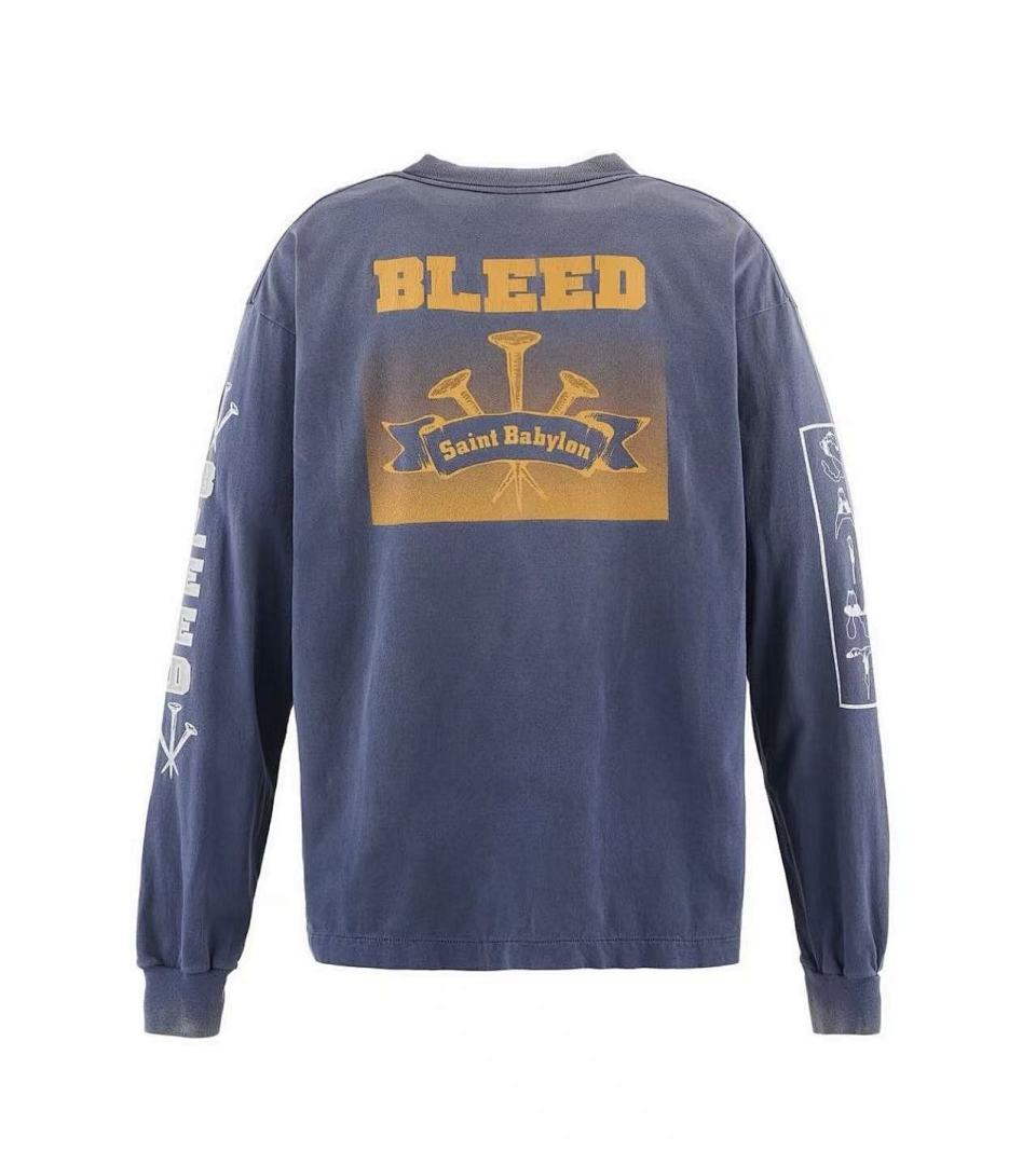 Saint Michael Sleeve Print & Back Emblem Vintage Sweatshirt