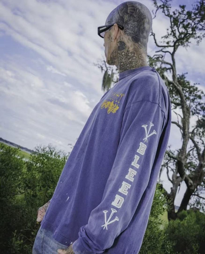 Saint Michael Sleeve Print & Back Emblem Vintage Sweatshirt