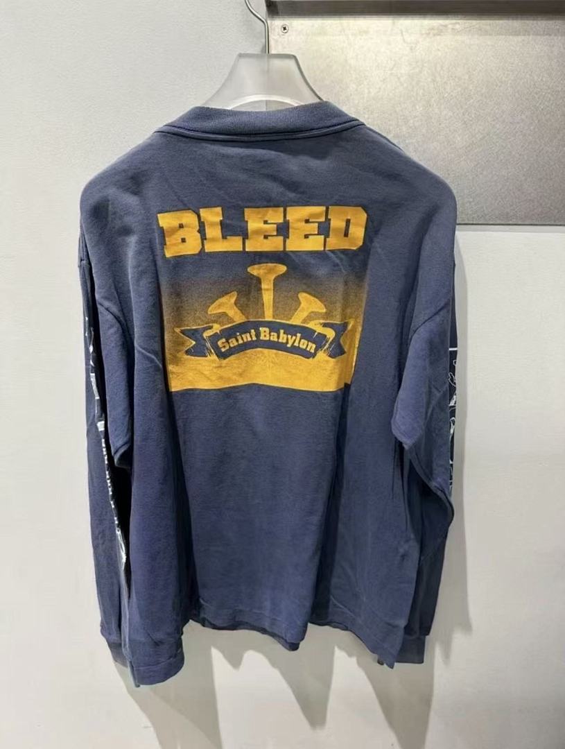 Saint Michael Sleeve Print & Back Emblem Vintage Sweatshirt