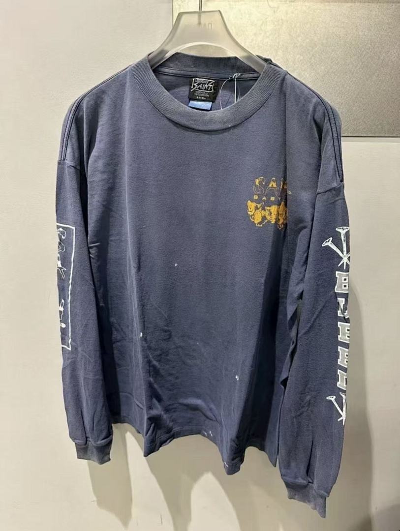 Saint Michael Sleeve Print & Back Emblem Vintage Sweatshirt