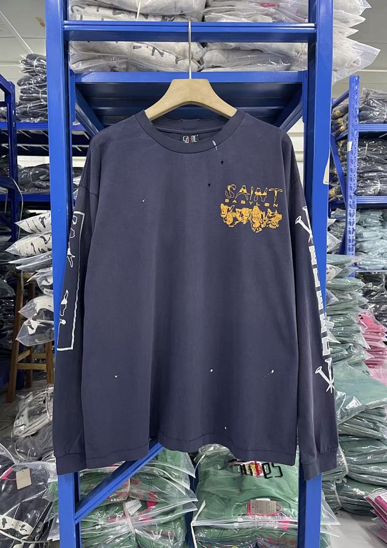Saint Michael Sleeve Print & Back Emblem Vintage Sweatshirt