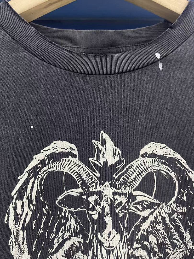 Saint Michael Gothic Illustration & Sleeve Print Sweatshirt
