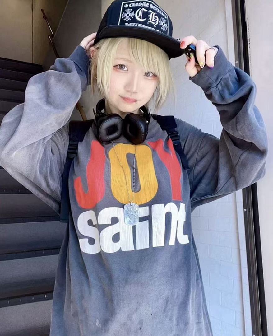 Saint Michael Joy Saint Slogan Print Vintage Sweatshirt
