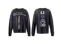 Saint Michael Sword Graphic & Text Long Sleeve Sweatshirt