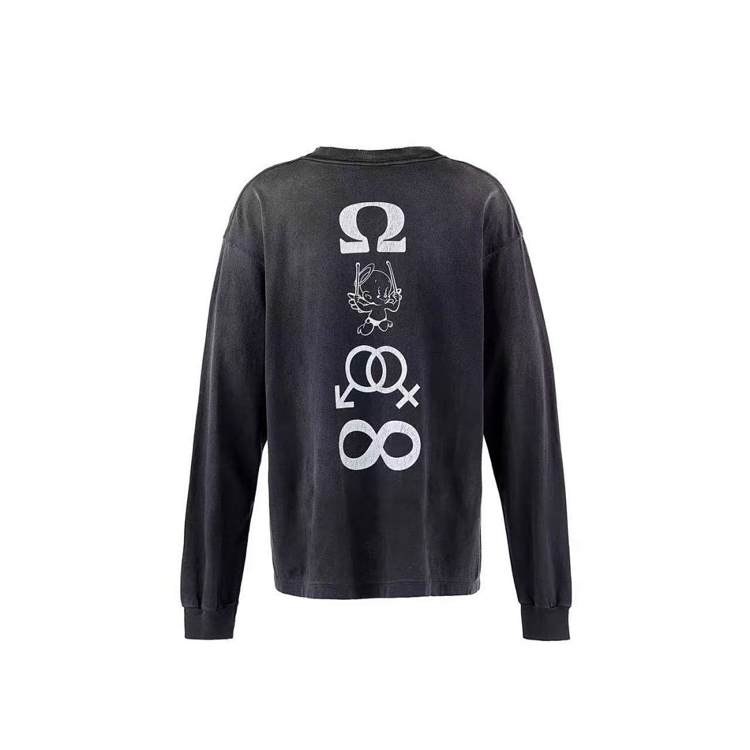 Saint Michael Sword Graphic & Text Long Sleeve Sweatshirt