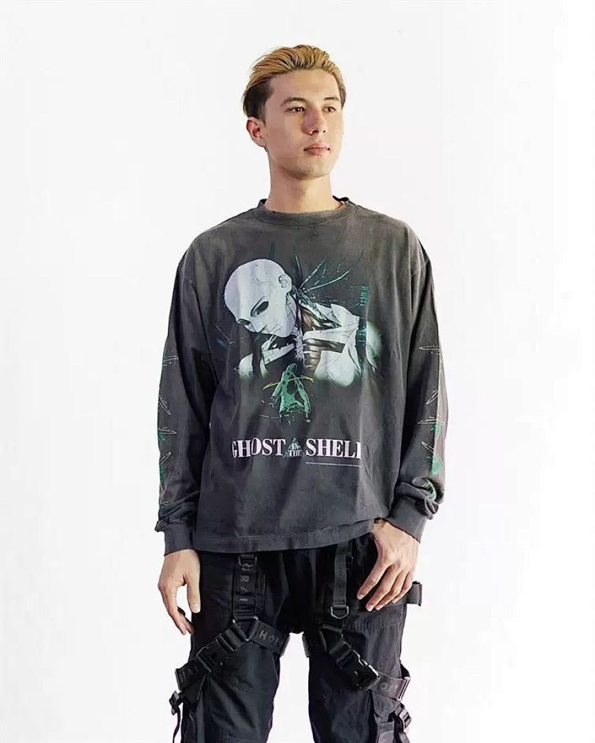 Saint Michael Figure Graphic & Back Illustration Sweatshirt