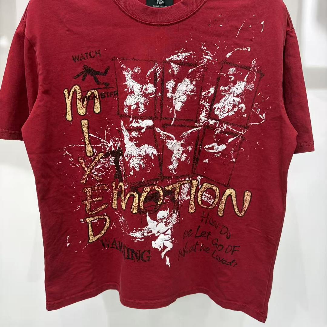 Mixed Emotion Distressed Typography Graphic Tee