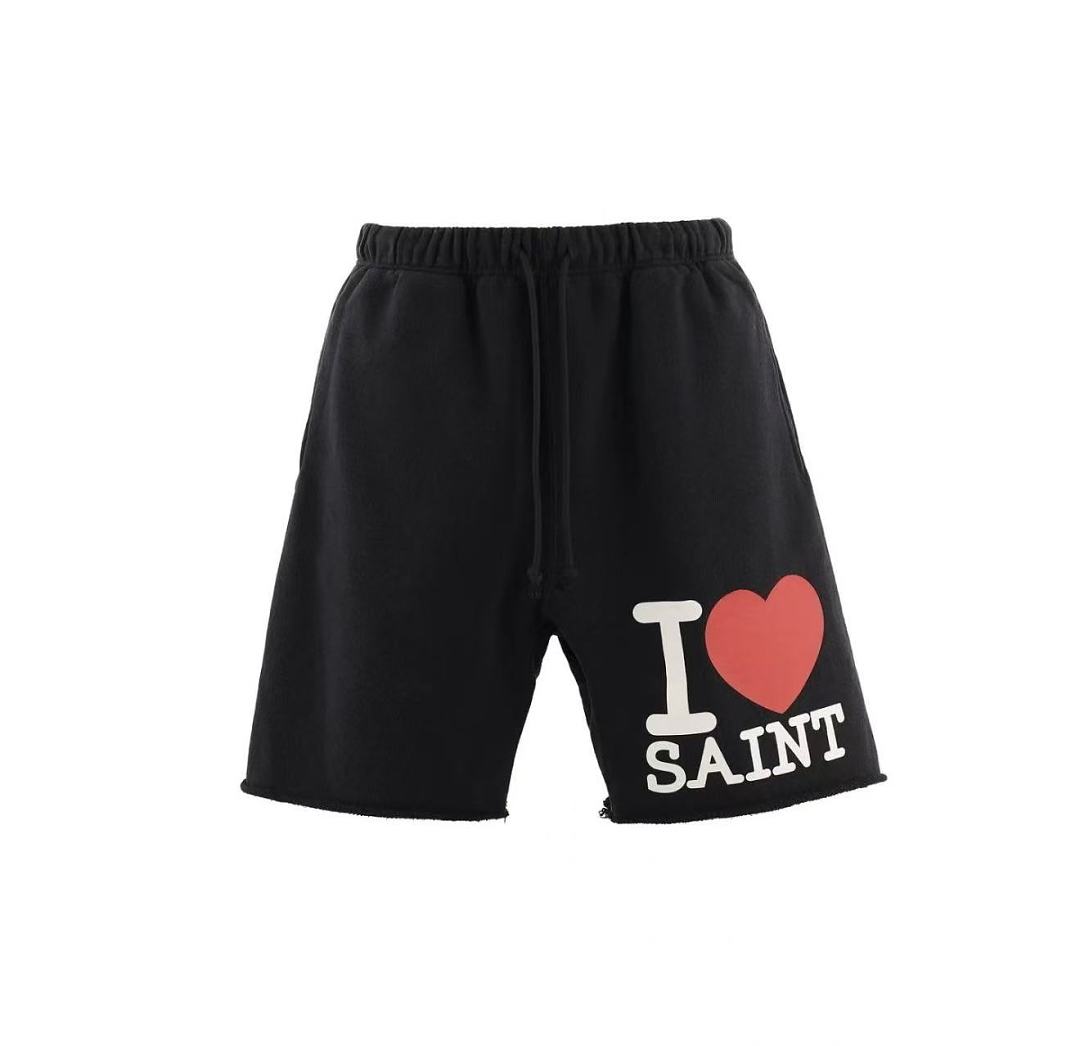 Saint Michael I Love Saint Heart Print Casual Sweat Shorts