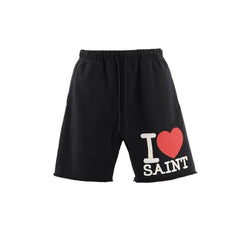 Saint Michael I Love Saint Heart Print Casual Sweat Shorts