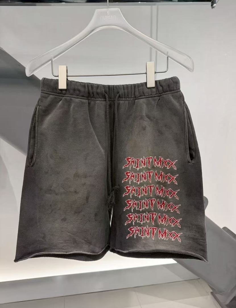 Saint Michael Distressed Vintage Effect Gothic Text Sweat Shorts