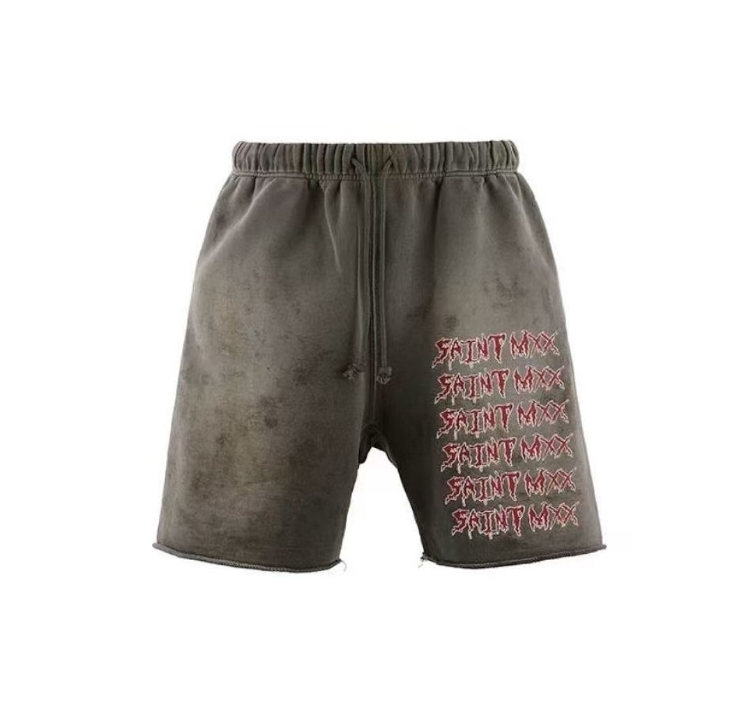 Saint Michael Distressed Vintage Effect Gothic Text Sweat Shorts