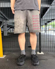Saint Michael Distressed Vintage Effect Gothic Text Sweat Shorts