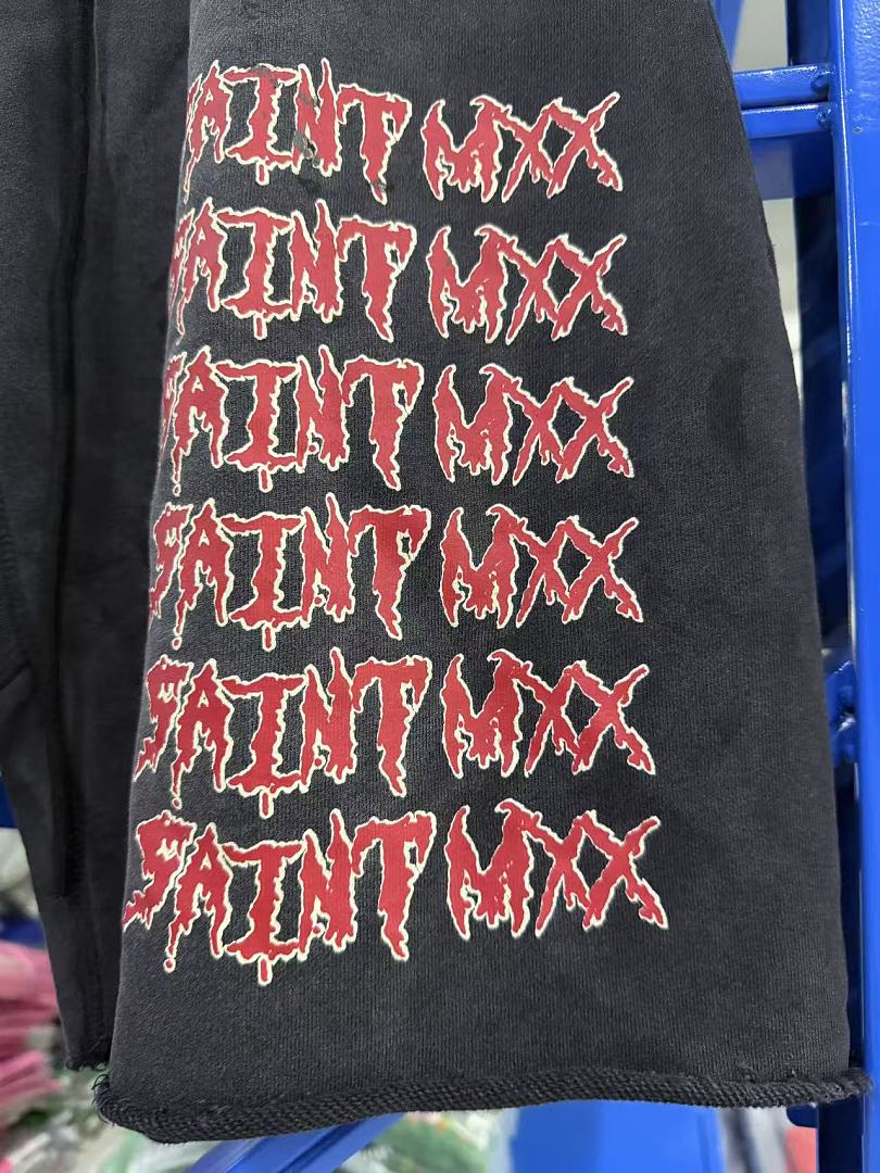 Saint Michael Distressed Vintage Effect Gothic Text Sweat Shorts