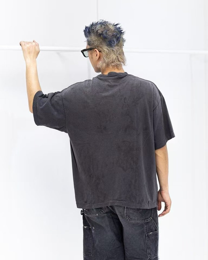 Saint Michael Illustrated Skull Graphic Tee