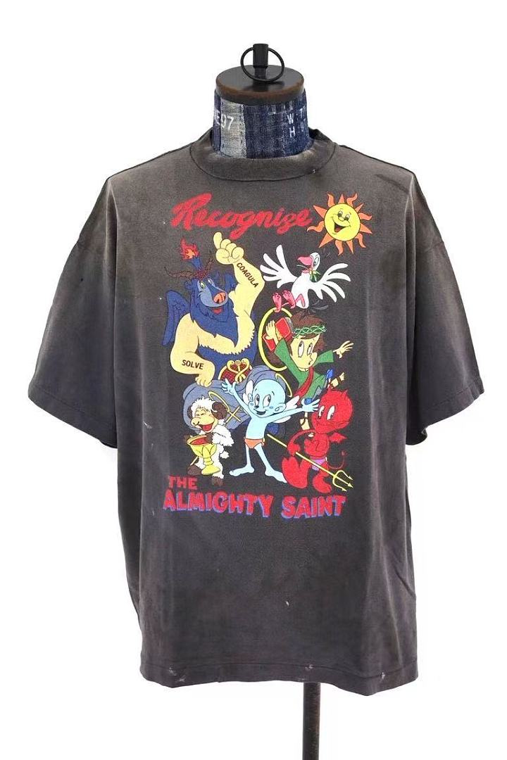Saint Michael Illustrated Skull Graphic Tee