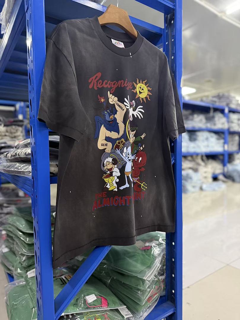 Saint Michael Illustrated Skull Graphic Tee