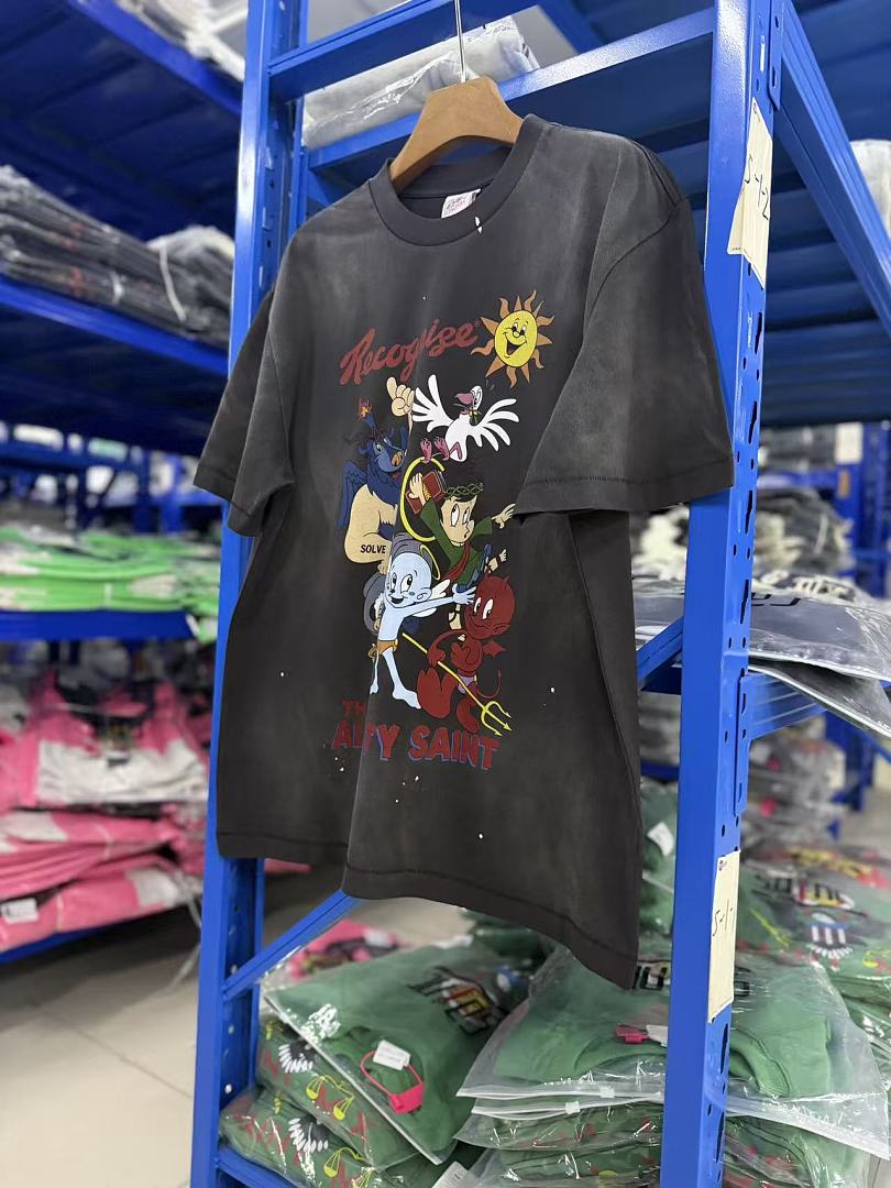 Saint Michael Illustrated Skull Graphic Tee