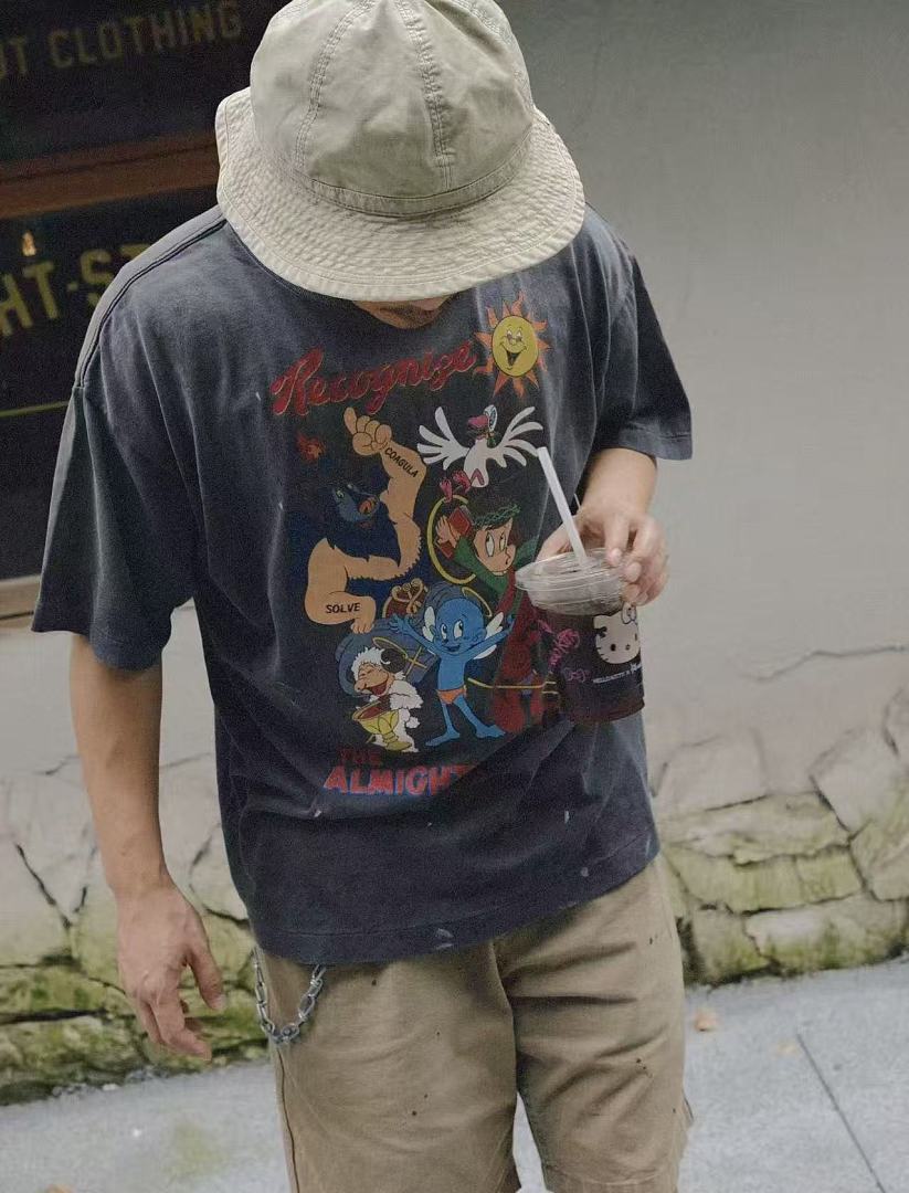 Saint Michael Illustrated Skull Graphic Tee
